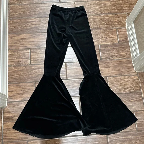 Black velvet bell bottoms size small - Picture 5 of 5